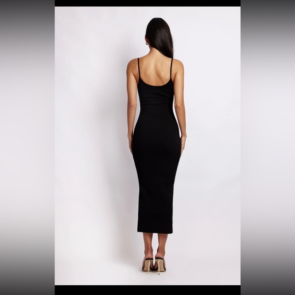 Alexis Ribbed Cami Midi Dress in Black - Picture 5 of 5